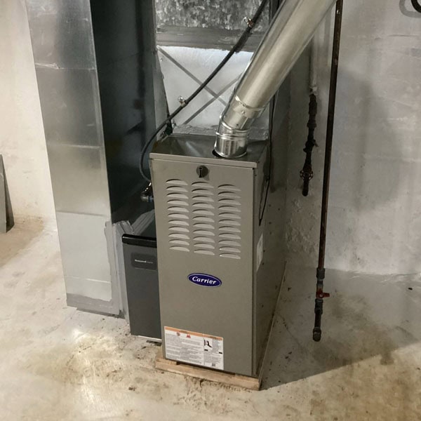 Carrier Gas Furnace newly installed in residential customer’s home.