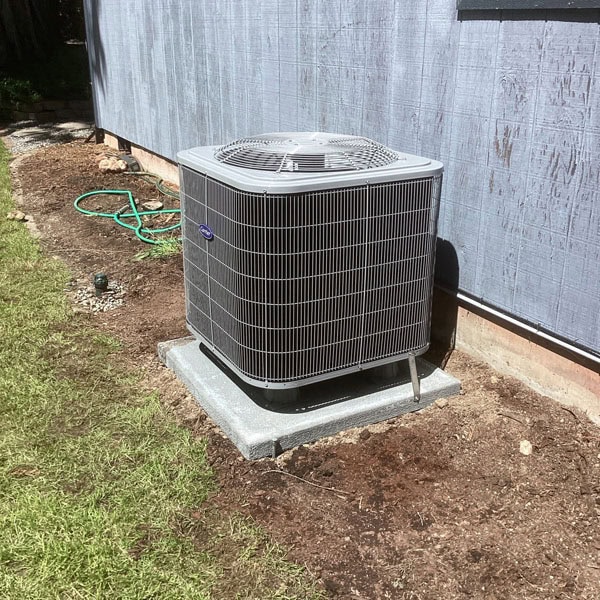 New HVAC unit installed outside of customer’s home